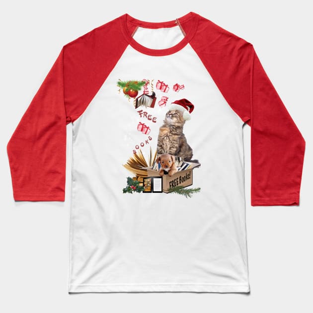 Merry-Christmas Kitty T-shirt Baseball T-Shirt by Nadine8May